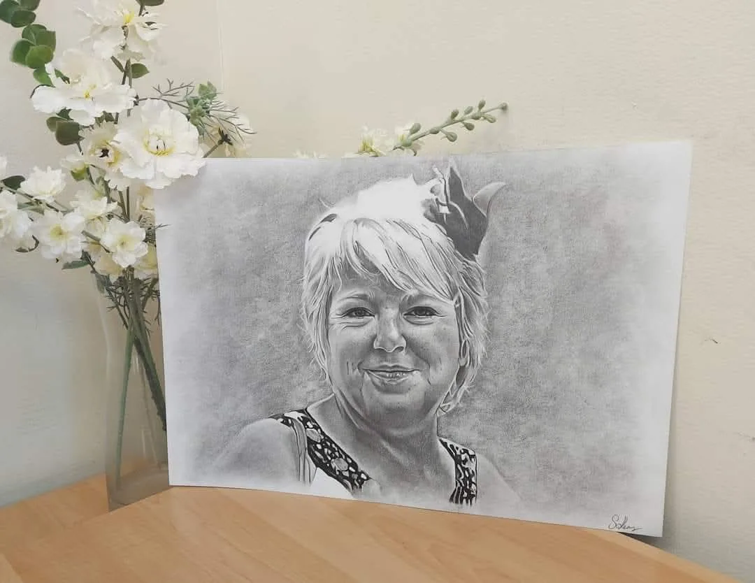 Pencil portrait commission of a woman
